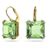 Swarovski Millenia Goldplated Square-cut Crystal Earrings In Green