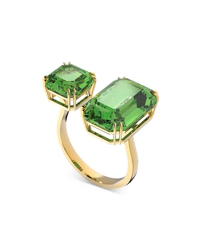 Swarovski Millenia Cocktail Ring Gold Shiny Peridot In Green