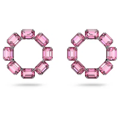 Swarovski Millenia Hoop Earrings In Pink