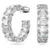 Swarovski Ladies Millenia Octagon Cut Hoop Earrings In White