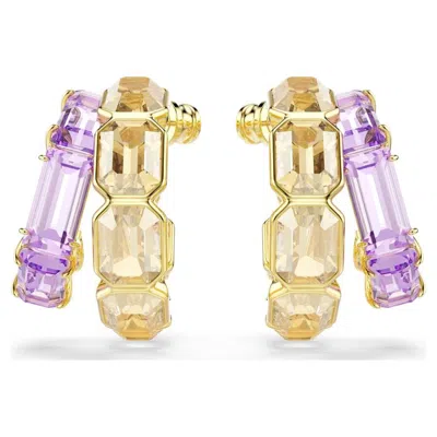 Swarovski Millenia Multicolored Hoop Earrings In Gold