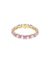 Swarovski Millenia Octagon Cut Purple Gold-tone Plated Tennis Bracelet In Gold