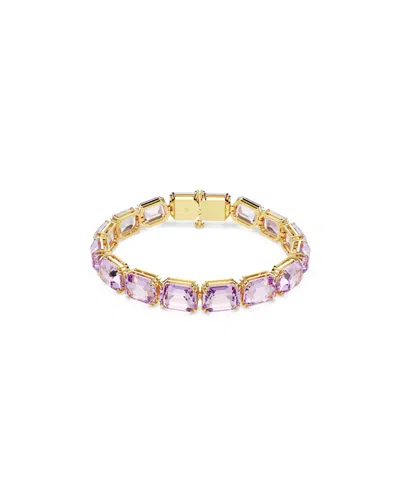 Swarovski Millenia Octagon Cut Purple Gold-tone Plated Tennis Bracelet