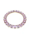 Swarovski Gold-tone Plated Purple Millenia Tennis Necklace In Purple