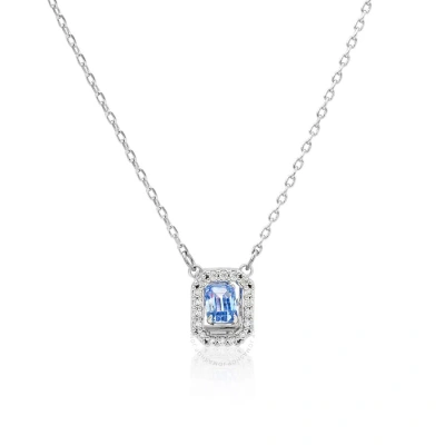 Swarovski Millenia Octagon Step Cut Fancy Light Blue Necklace In Metallic