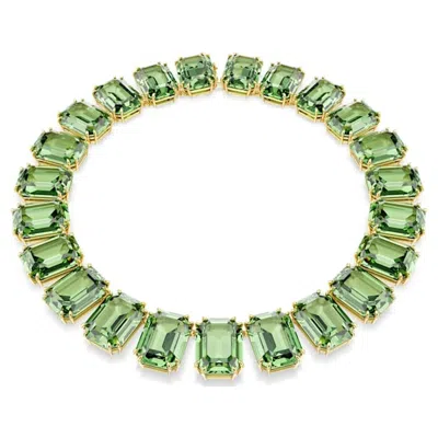 Swarovski Millenia Oversized Crystals Necklace In Green
