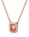 Swarovski Una Pendant Necklace, 14.9 In Pink/rose Gold