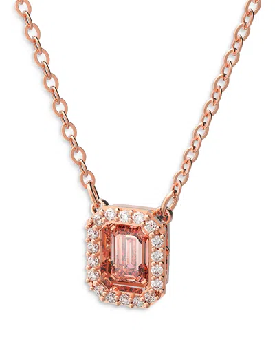 Swarovski Una Pendant Necklace, 14.9 In Pink/rose Gold