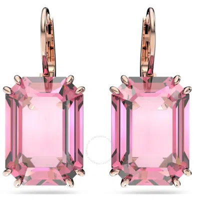Swarovski Millenia Pink Rose Gold-tone Plated Octagon Cut Earrings
