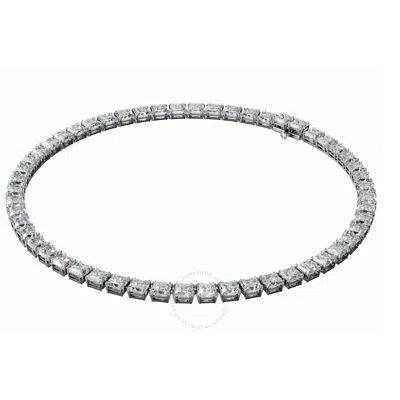 Swarovski Millenia Rhodium Plated Square Necklace In White/silver Tone
