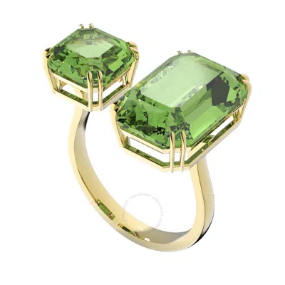 Swarovski Millenia Cocktail Ring Gold Shiny Peridot In Green