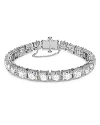 Swarovski Millenia Square Crystal Flex Bracelet In Rhodium Plate In White