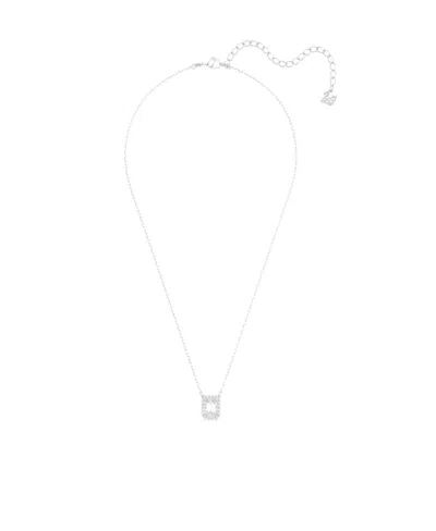 Swarovski Millenia Square  Embellished Necklace In White