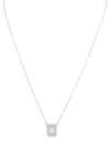 Swarovski Millenia Square Zirconia Necklace In Rhodium / White