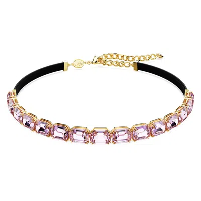 Swarovski Millenia Octagon Cut Tennis Choker In Violett