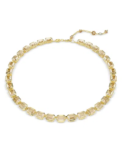 Swarovski Millenia Tennis Gold-tone Emerald-cut Necklace