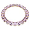 Swarovski Gold-tone Plated Purple Millenia Tennis Necklace In Purple