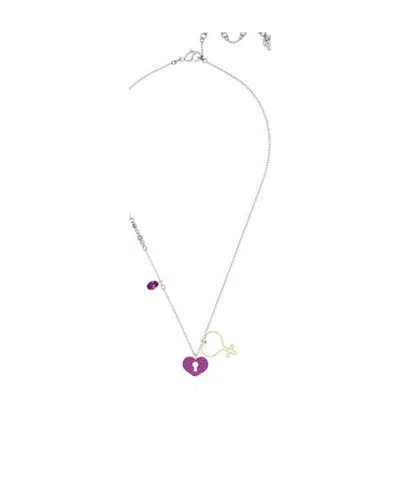 Swarovski Mine Heart Necklace In White