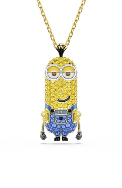 Swarovski Minions® Kevin Crystal Pendant Necklace In Gold