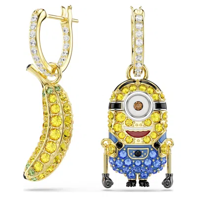 Swarovski Minions Stuart And Banana Drop Earrings In Multi