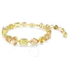 Swarovski Mixed Cuts Gold-tone Plated Gema Bracelet In Yellow