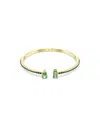 Swarovski Mixed Cuts Gold-tone Plated Matrix Cuff Bracelet In Green