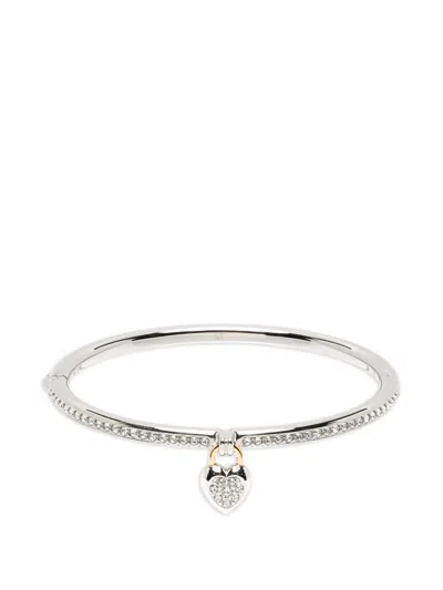 Swarovski Mixed-cuts Heart Bangle In Metallic