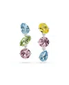 Swarovski Mixed Cuts Multicolored Rhodium Plated Gema Drop Earrings In Multicolored