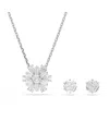 Swarovski Mixed Cuts Snowflake White Rhodium Plated Idyllia Sets In Silver