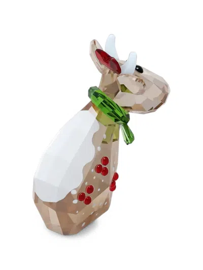 Swarovski Mo Christmas Cow Ornament In Multi
