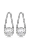 Swarovski Moda Exclusive Octagon Collection 18k White Gold Drop Earrings With Laboratory Grown Diamonds In Green