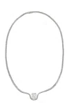 Swarovski Moda Exclusive Octagon Collection 18k White Gold Necklace With Laboratory Grown Diamonds In Metallic