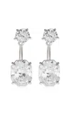 Swarovski Moda Exclusive Octagon Collection 18k White Gold Stud/jacket Earrings With Laboratory Grown Diamonds In Metallic