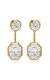 Swarovski Moda Exclusive Octagon Collection 18k Yellow Gold Stud/jacket Earrings With Laboratory Grown Diamond