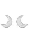 Swarovski Moon Rhodium Plated Luna Clip Earrings In Metallic