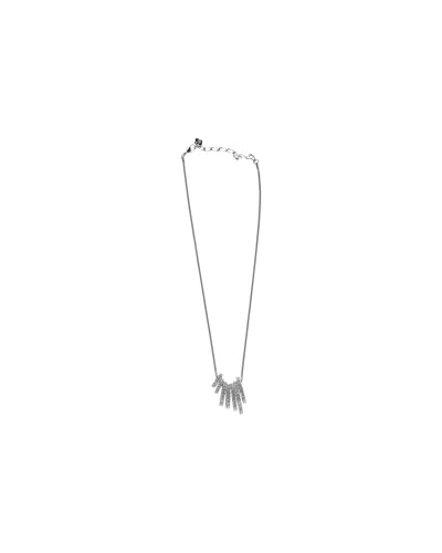 Swarovski Multi Hoop Crystal Pendant Necklace In Silver Metal