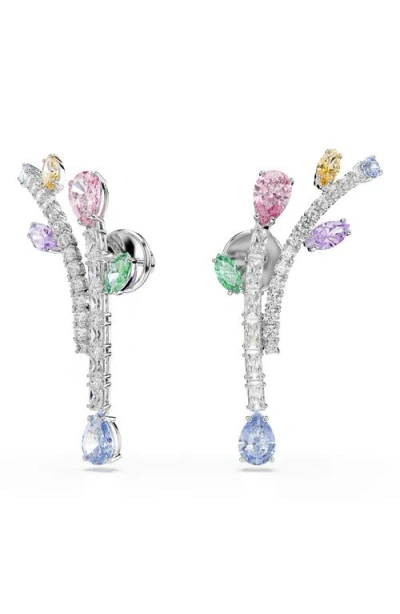Swarovski Cubic Zirconia Bouquet Drop Earrings In Multi