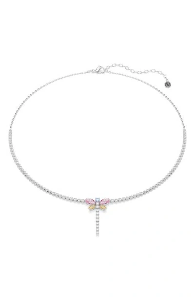 Swarovski Multicolor Crystal Pendant Necklace In Pattern