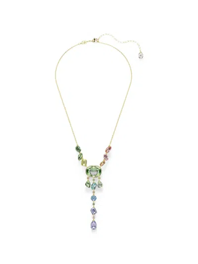 Swarovski Multicoloured Stone Necklace In Transparent