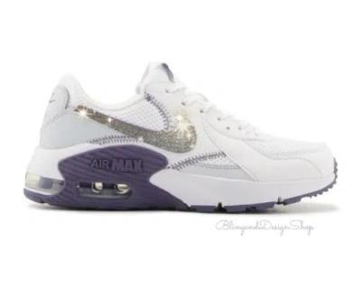 Pre-owned Swarovski Nike Air Max Excee Womens Purple Sneakers Shoes Made With  Crystals
