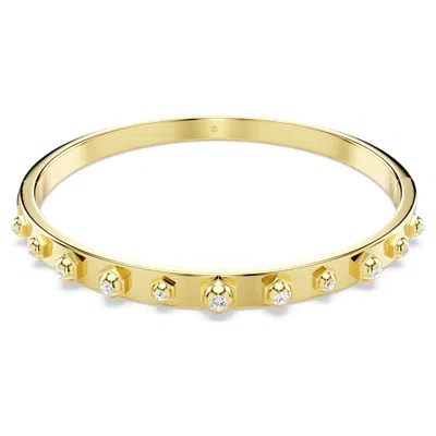 Swarovski Mixed Round Cuts, White, Gold-tone Numina Bangle Bracelet