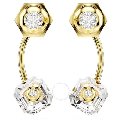 Swarovski Numina Pierced Earrings Gold Shiny White In Multi