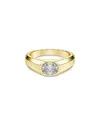 Swarovski Octagon Certified Lab Grown Diamond Band Ring In Gold