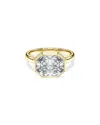 Swarovski Octagon Certified Lab Grown Diamond Bezel Ring In Gold