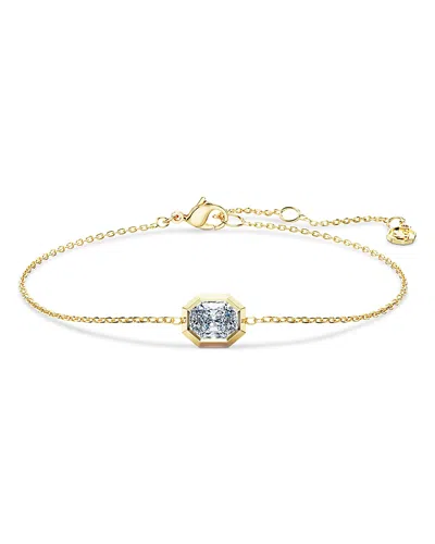 Swarovski Octagon Certified Lab Grown Diamond Link Bracelet In Gold