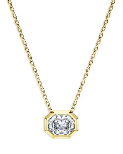 Swarovski Octagon Certified Lab Grown Diamond Pendant Necklace, 15.87-17.87 In Gold