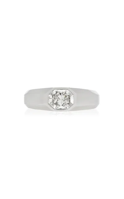 Swarovski Octagon Collection 14k White Gold Band Ring With Laboratory Grown Diamonds In Metallic