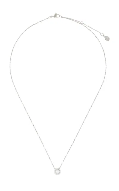 Swarovski Octagon Collection 14k White Gold Pendant With Laboratory Grown Diamonds In Metallic