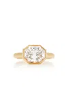 Swarovski Octagon Collection 14k Yellow Gold Bezel Ring With Laboratory Grown Diamonds In Gold