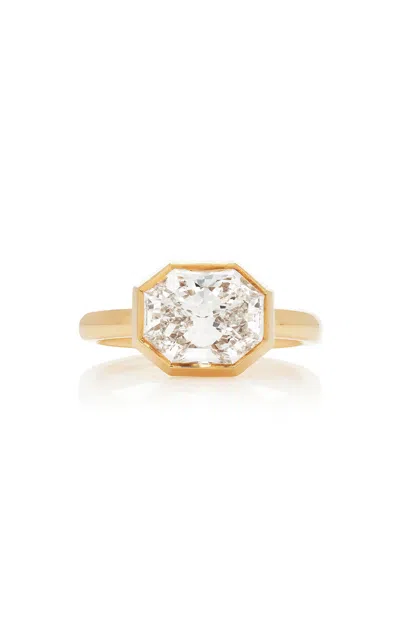 Swarovski Octagon Collection 14k Yellow Gold Bezel Ring With Laboratory Grown Diamonds